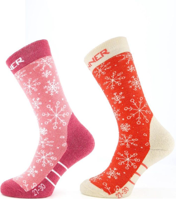 SINNER - Skisokken - Roze/Rood - Dubbelverpakking - Vochtregulerend - Ergonomisch Ontwerp