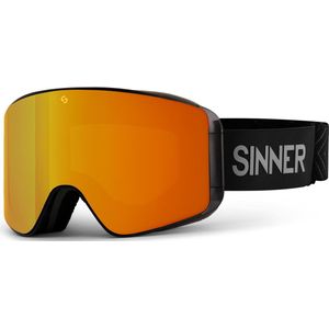 Skibril Sinner Aura Matte Black Double Full Orange Mirror Vent + Double Pink Lens