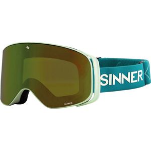 Sinner Olympia skibril - Mat Blauw - Groen/Gouden lens