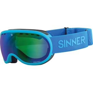 Skibril Sinner Vorlage S Matte Sky Blue Double Full Green Mirror Vent