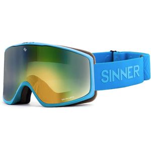 Sin Valley Skibril - Mat Lucht Blauw - Groene Olie Lens + Roze Lens