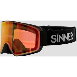 Sinner Snowghost skibril - Mat Zwart - Oranje/Rode lens