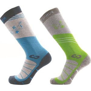 SINNER - HEREN SKISOKKEN - Blauw/groen - Dubbelpak