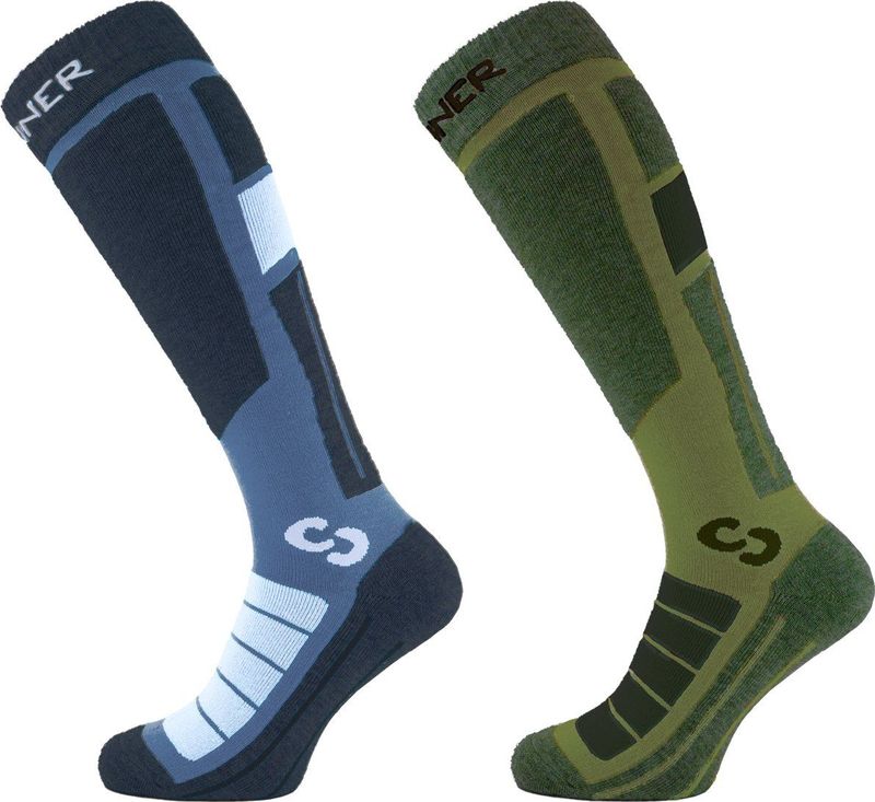 SINNER - PRO SOCKS II DOUBLE PACK - NAVY/GREEN - Unisex - Maat 36-38