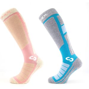 Sinner - Women Pro Socks - Skisokken - Lichtblauw/Lichtroze - Double Pack