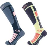 SINNER - PRO SOCKS LADIES DOUBLE PACK - PINK/YELLOW - Unisex - Maat 36-38