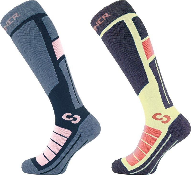 SINNER - PRO SOCKS LADIES DOUBLE PACK - PINK/YELLOW - Unisex - Maat 36-38