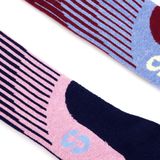 SINNER - LADIES SKI SOCKS GRAPHIC DOUBLE PACK - BURGUNDY/PINK - Unisex - Maat 36-38