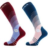 SINNER - LADIES SKI SOCKS GRAPHIC DOUBLE PACK - BURGUNDY/PINK - Unisex - Maat 36-38