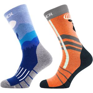 SINNER - KIDS SOCKS WILDLIFE DOUBLE PACK - ORANGE/BLUE - Unisex - Maat 23-26
