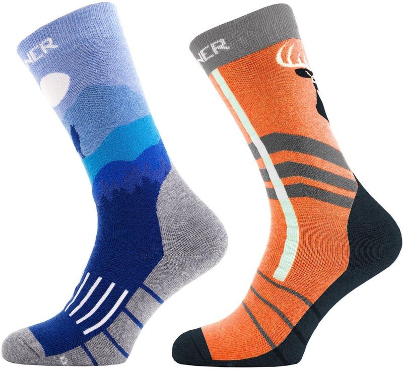 SINNER - KIDS SOCKS WILDLIFE DOUBLE PACK - ORANGE/BLUE - Unisex - Maat 23-26