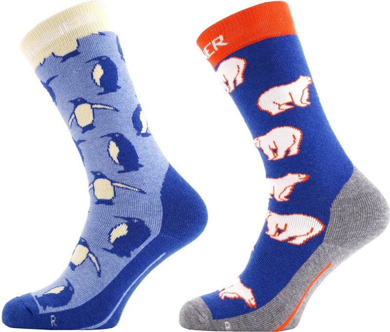 SINNER - Snow Animal - Skisokken - Lichtblauw - Dubbelverpakking