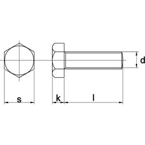 M 12X65 FZB stålsætskrue 8.8 - (50 stk.)