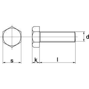 M 12X100 FZB stålsætskrue 8.8 - (50 stk.)