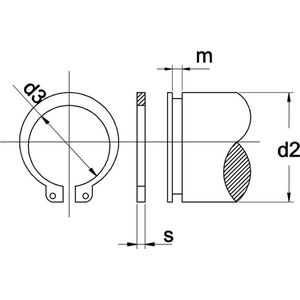 Borgring 57x2mm Voor As - 100 stuks