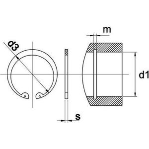 Borgring Din472 22X1Mm V Boring - 100 stuks