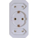 Q-link - Verloopstekker - Drieweg - Geaard - Wit