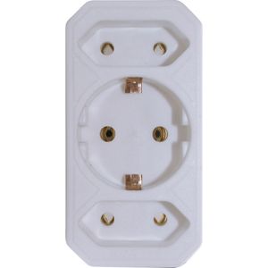 Q-link - Verloopstekker - Drieweg - Geaard - Wit