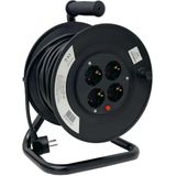 Deltac - Kabelhaspel - Zwart - PVC - 25 Meter - 4 Stopcontacten