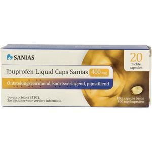 Sanias Ibuprofen liquid 400mg  20 Capsules