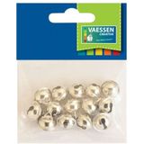 14x Metalen belletjes zilver 14 mm hobby/knutsel benodigdheden - Hobbydecoratieobject