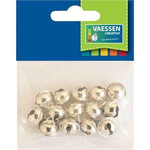 14x Metalen belletjes zilver 14 mm hobby/knutsel benodigdheden - Hobbydecoratieobject