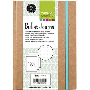 Vaessen Creative Bullet Journal, notitieboek, 120 pagina's, gestippeld, voor dagboek, bujo, papier, bruin, A5