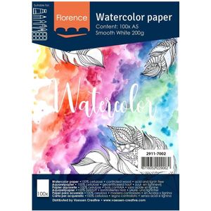 Vaessen Creative - Aquarelpapier - Florenz - Intens Wit - 200 g/m² - 100 Vellen