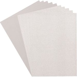 Florence Glitterpapier en karton - A4 gekleurde kaarten maken - zilver/muis - 10 vellen - gekleurd papier voor scrapbooking, kaarten maken en ander papierknutselen, 250/216 g/m²