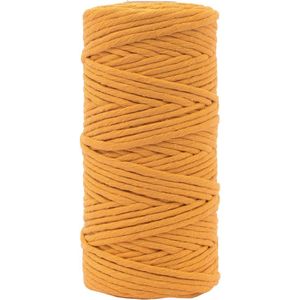 Vaessen Creative Macramégaren voor bloemen, 3 mm x 100 m, 100% katoen, in verschillende kleuren, knutselen, decoratie als bloemenhanger, wandbekleding, theelichthouder, okergeel