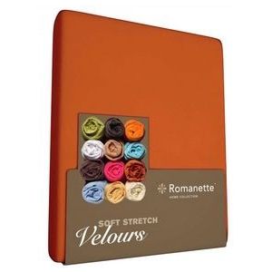 Romanette - Hoeslaken - Terra Pumpkin - Velours - 80% Katoen - 20% Polyamide