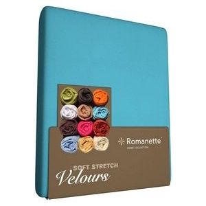 Romanette - Hoeslaken - Petrol - Velours - 2-persoons