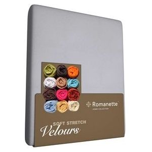 Velours hoeslaken - Silver - Lits-jumeaux (160/180/200x200/220 cm)