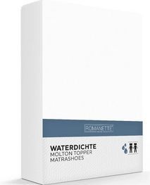 Romanette Molton - Topperbeschermer - Waterdicht -180 x 200 cm - Wit