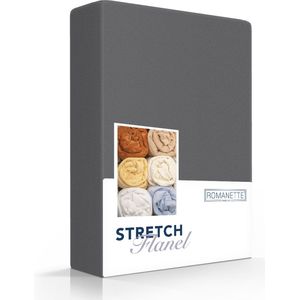 Romanette Stretch Flanel Hoeslaken /90/ Antraciet
