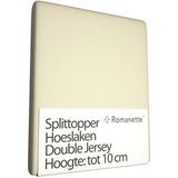 Double Jersey Splittopper Hoeslaken Romanette Beige-180 x 200/210/220 cm