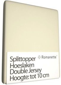 Double Jersey Splittopper Hoeslaken Romanette Beige-180 x 200/210/220 cm