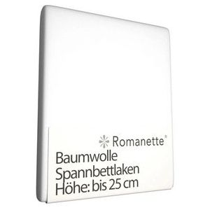 Romanette - Hoeslaken - Wit - Katoen - 180 x 200 cm