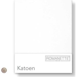 Katoenen Hoeslaken Romanette Wit-100 x 220 cm