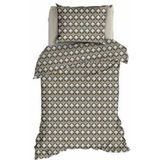 Romanette - Dekbedovertrek - Beige Grijs - Katoen - 140 x 200 / 220 cm - 1-Persoons