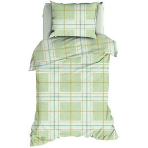 Romanette - Rubik - Dekbedovertrek - Leek Groen - Katoen - 1-Persoons