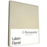 Romanette - Laken - Zand - 100% Geruwde Flanel - Tweepersoons - 200x260 cm