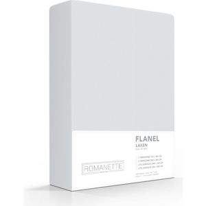 Romanette Flanel Laken Zilver