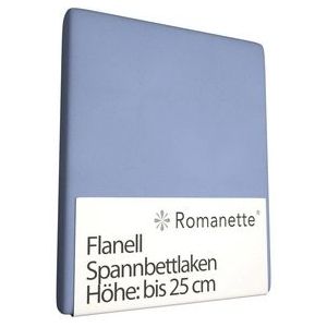 Romanette - Lichtblauw - Hoeslaken - Flanel - 80 x 200 cm