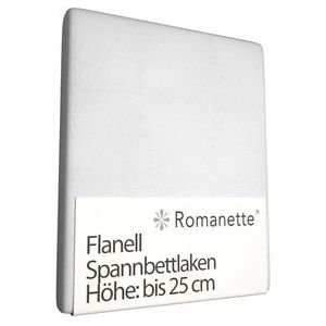 Romanette - Hoeslaken - Wit - Flanel - 160 x 200 cm