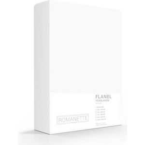 Hoeslaken Romanette Wit (Flanel)-100 x 200 cm