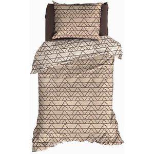 Satin d'or - Cervo - Dekbedovertrek - Taupe - Katoen-Satijn - 1-Persoons