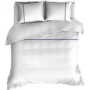 Romanette Flanel Dekbedovertrek Duchesse Wit/Marine Dekbedovertrek 140x200/220 + 1 sloop