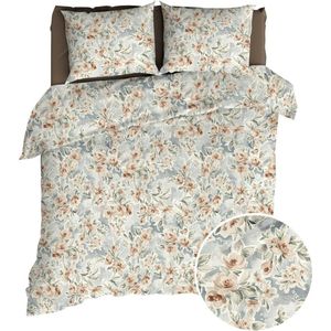 Romanette Lana Dekbedovertrek - Tweepersoons - 200x200/220 cm - Taupe/grijs