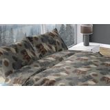 Romanette - Venosc - Dekbedovertrek - Grijs - Flanel - 200 x 200 / 220 cm